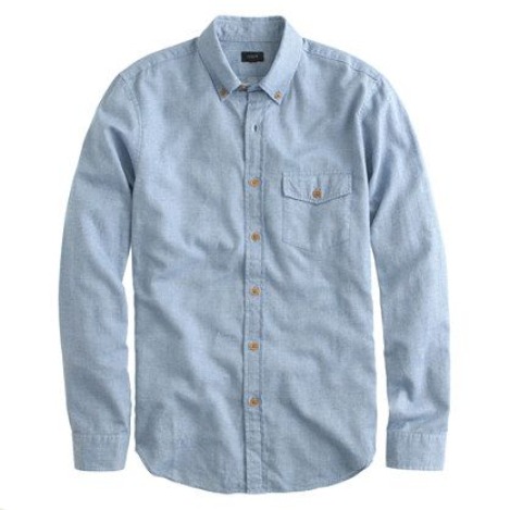 Chemise bleu oxford coton brossé