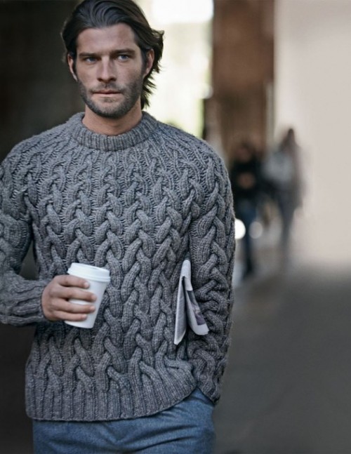 pull-cold-rond-gris-motifs Pull col rond gris motifs