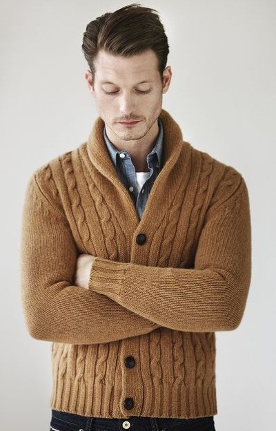 cardigan.grosse.maille.col.chale.chemise1 cardigan grosse maille camel